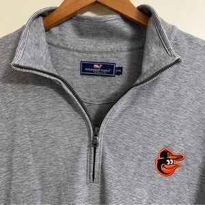 Vineyard Vines orioles baseball quarter zip pullover xxl